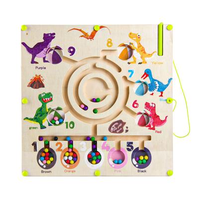 Holz Montessori Kinder Spielzeug Magnetische Farbe Passenden Labyrinth Dinosaurier Bord Lernen Bildung Verbessern Kognition Kinder Geschenk Spielzeug