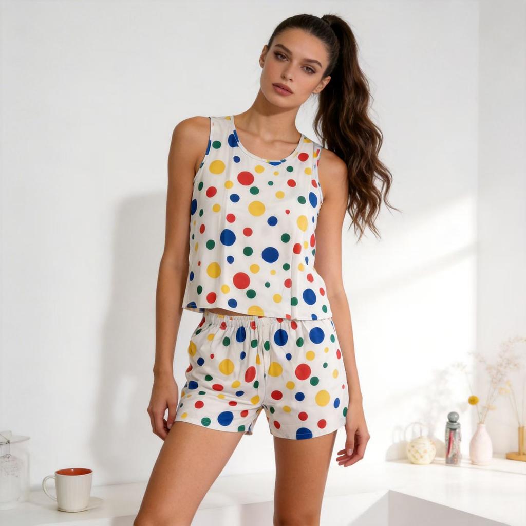 Cotton silk family pajamas women's new vest sleeveless women's artificial cotton cool feeling comfortable home can wear summer suit