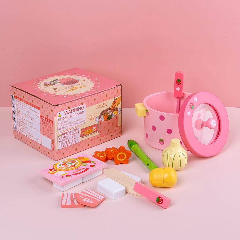 Children s Wooden Kitchen Playset - Little Princess Simulation Cake Birthday Gift