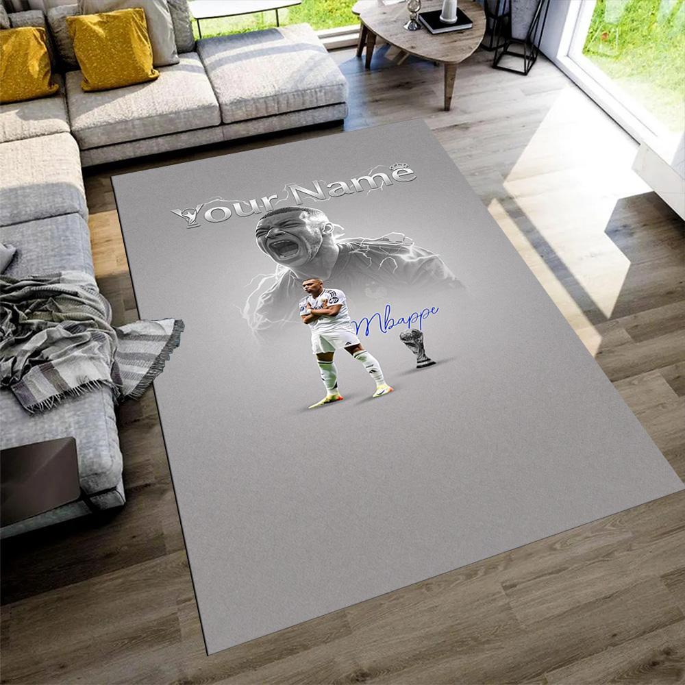 Mbappé Personalized Text Area Rug Perfect for Living Rooms Foyer Bedrooms Study room Antislip Carpet Anime Office Decor Best for Christmas