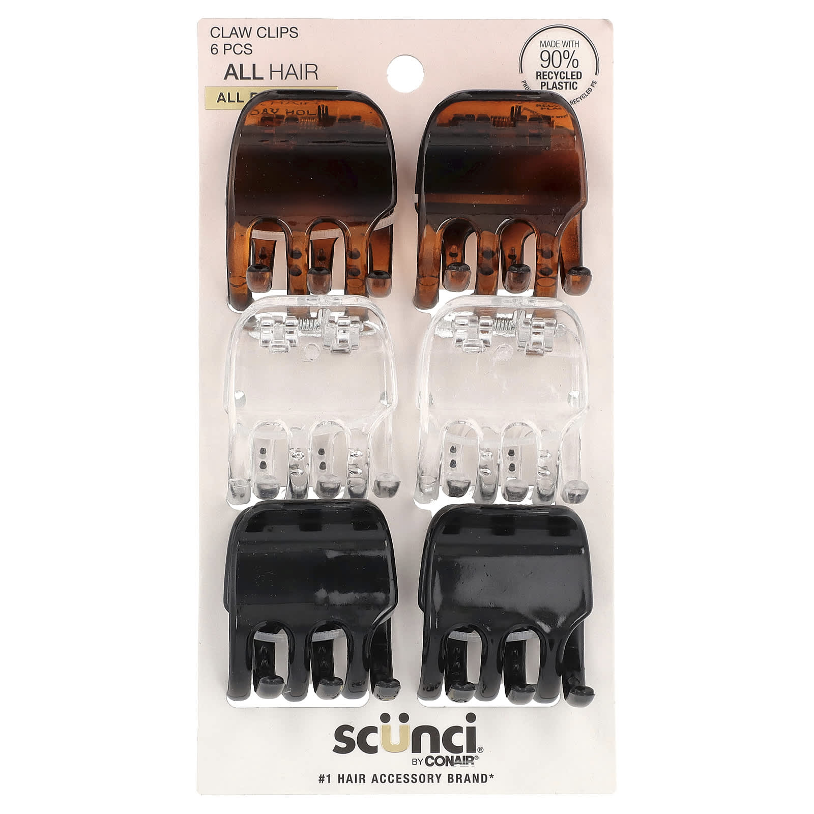 

Effortless Beauty, Hair Clips, Assorted Colors, 6 Count
