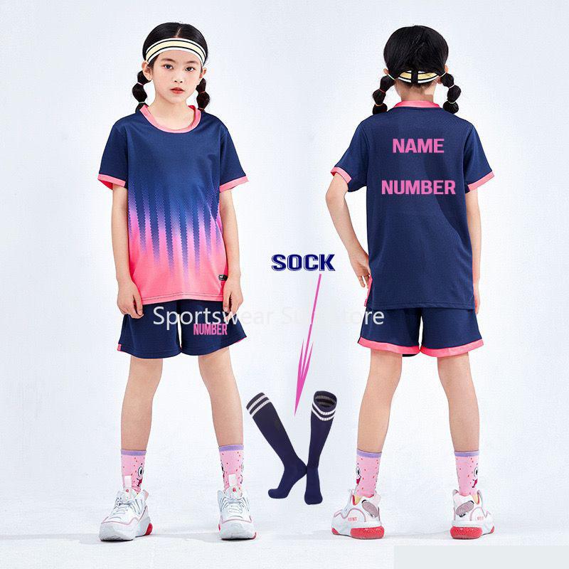 Boys Football Shirts Shorts With Pockets Boys Soccer Jerseys Suits Personalized Custom Children's Football Clothing Uniforms