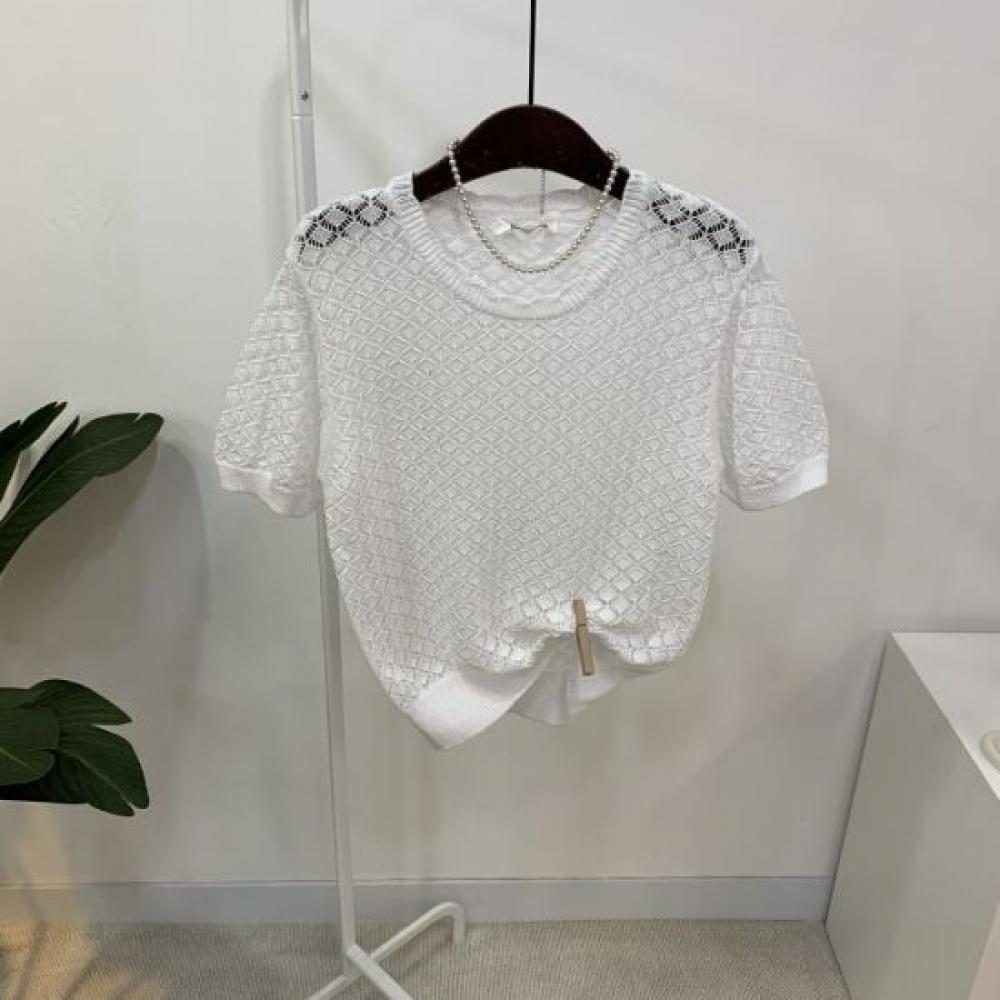 C S In The Room roSel Diamond punCh Knit Short Sleeve 4Color