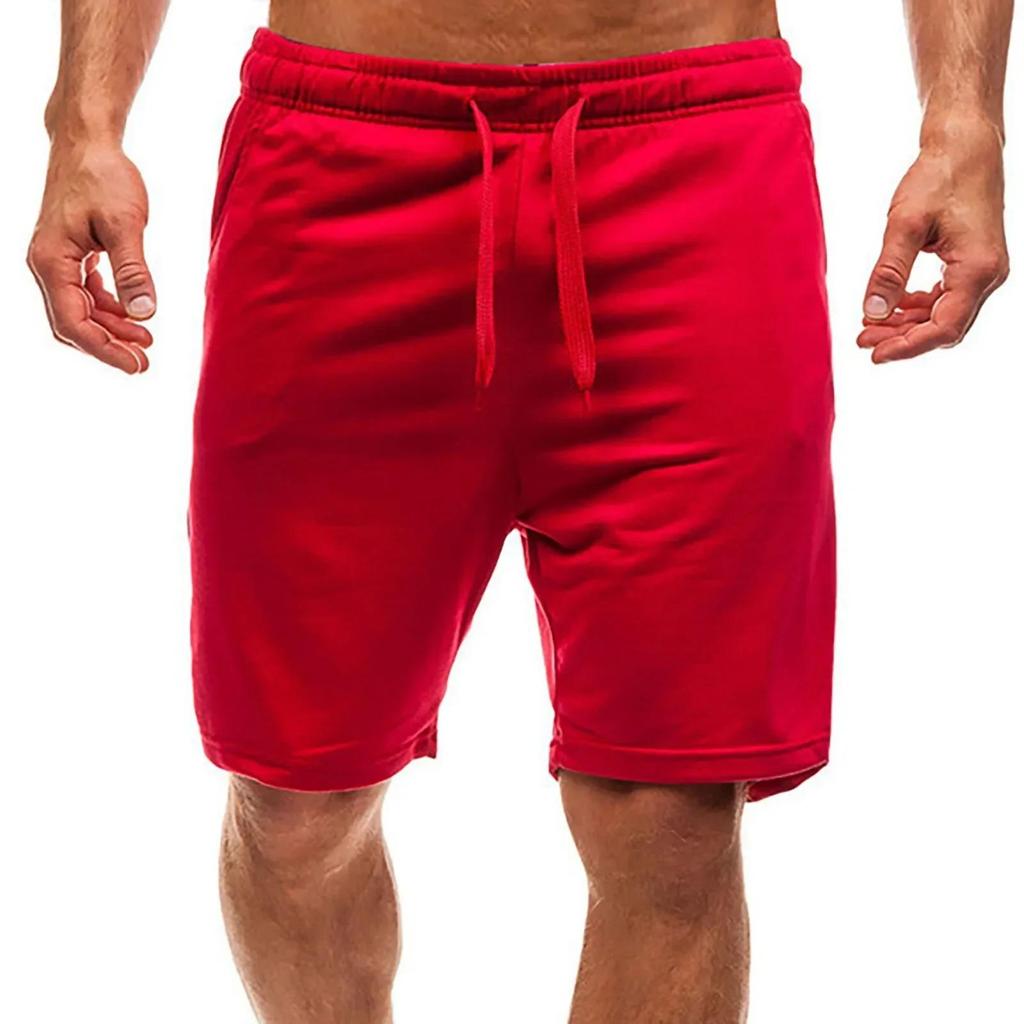 Męskie bawełniane spodenki Jednokolorowe codzienne spodenki Luźne spodenki plażowe Szorty Streetwear Modne pantalony