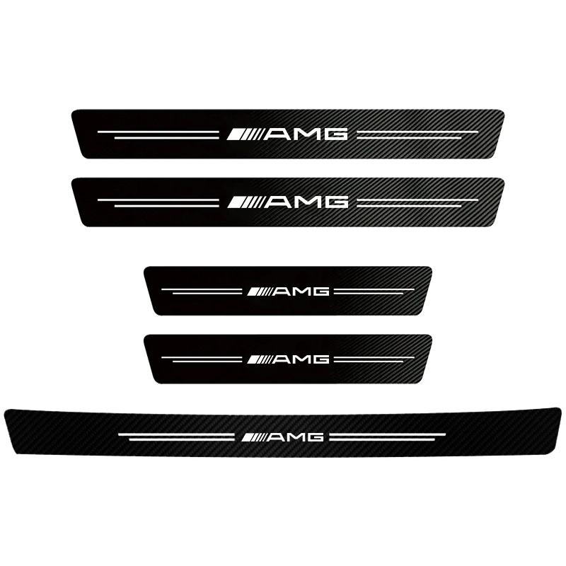 CRG1 Carbon Fiber Car Door Threshold Protector Stickers Waterproof For Mercedes Benz AMG Smart W205 C300 W203 W206 W108 W124 W126
