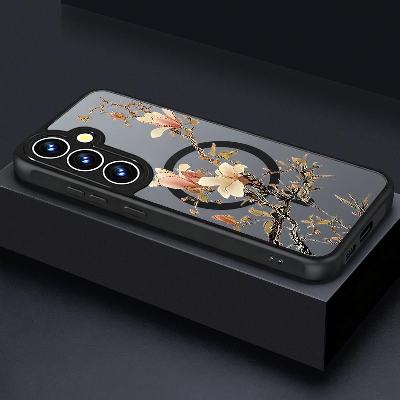 Cute Little Flower Pattern Magnetic Phone Case For Samsung Galaxy S26 S24 S23 Ultra S25 FE S22 Plus S25 Edge For Magsafe Cover