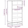 VidaXL Étagère à chaussures sonoma gris 48x38x97,5cm bois d'ingénierie, rangement de chaussures, armoire de rangement de 849207