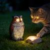 Modern Art Resin Owl Solar Light Decorative Figurine For Garden And Home Decor