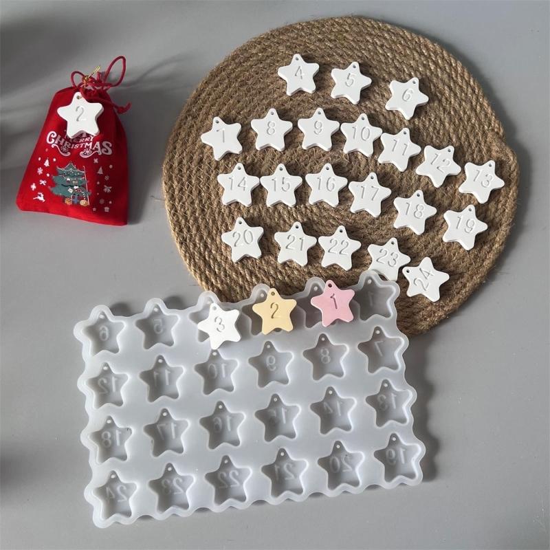 Christmas Silicone Baking Mold Number Hanging For Handmade Gift Labels Holiday Decorations And Crafting Supplies