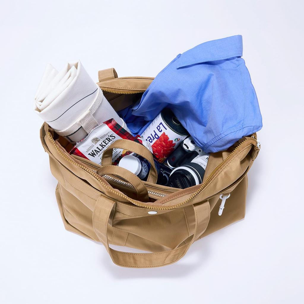 CHILLGO Nylon-Tragetasche mit Kühlfunktion [Breath TOPKAPI] Tasche, Groß, Wasserabweisend (beige)