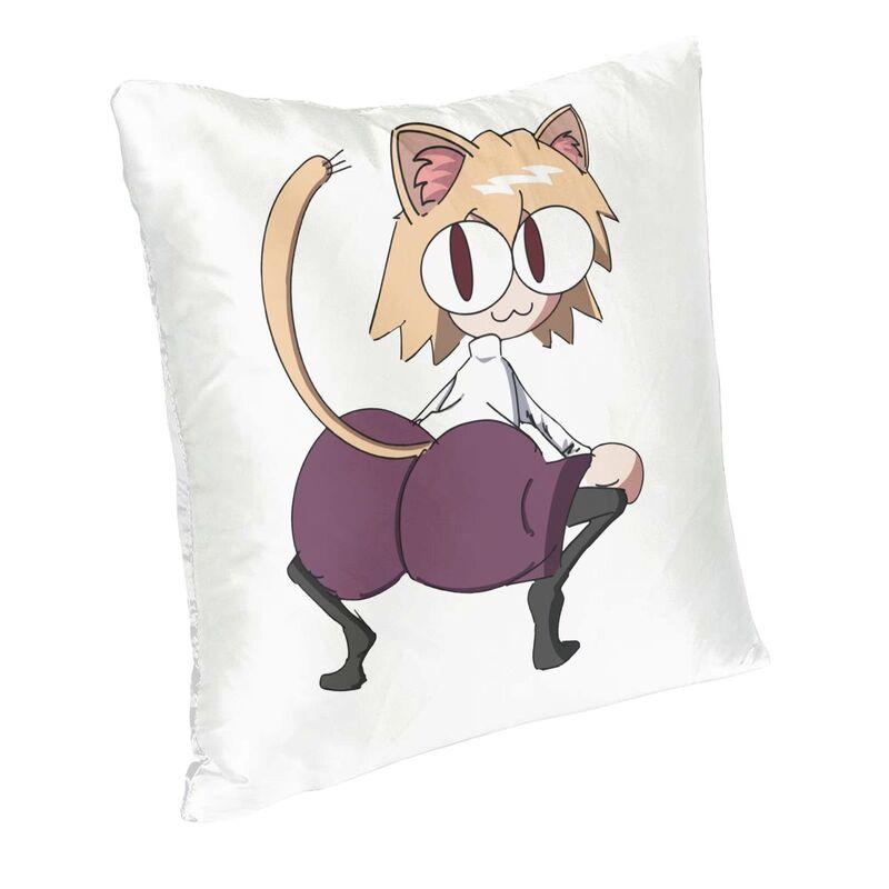 Neco Arc Funny Meme Square Throw Pillow Cover Home Decor 3D Double Side Print Cartoon Animation Cat Cushion Cover for Car