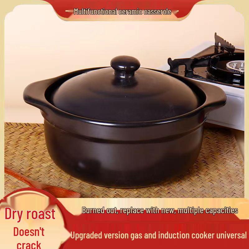 Dual-Use Ceramic Induction Cooker & Stew Pot for Open Flame – Ideal for Soups, Braised Dishes, and Hot Pot