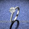 Gica Gema S925 Sterling Silver Four Claw Diamond Ring Zircon 1 Carat Women's Wedding Ring Classic Open Ring