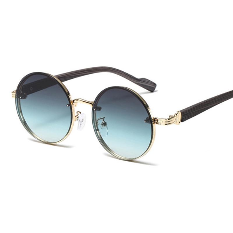 Ikke-polariserte Herre Dame Trendy Runde Innfatning Solbriller Oversized Trendy Gradient Glass Øyebeskyttelse