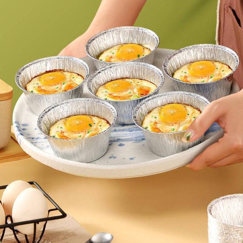Disposable Shrimp Egg Tart Tin Molds - Steamer Paper Cups for Steamed Cakes