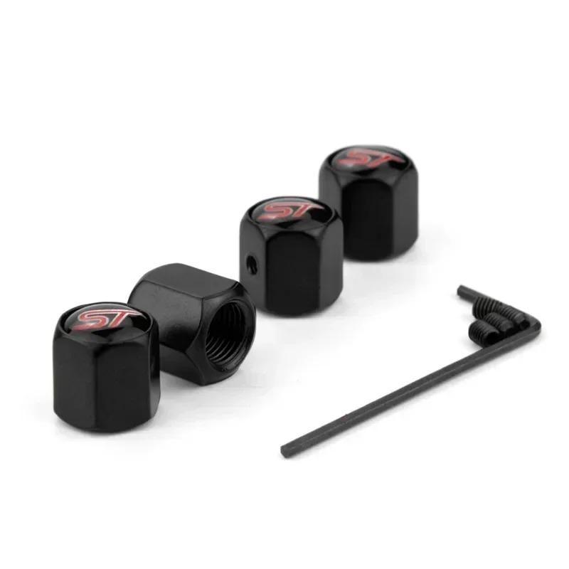 4Pcs Car Tire Valve Caps Aluminium Seal Tire Valve Stem Caps Dust Proof Covers For FORD ST Focus Kuga Tierra Explorer Mondeo