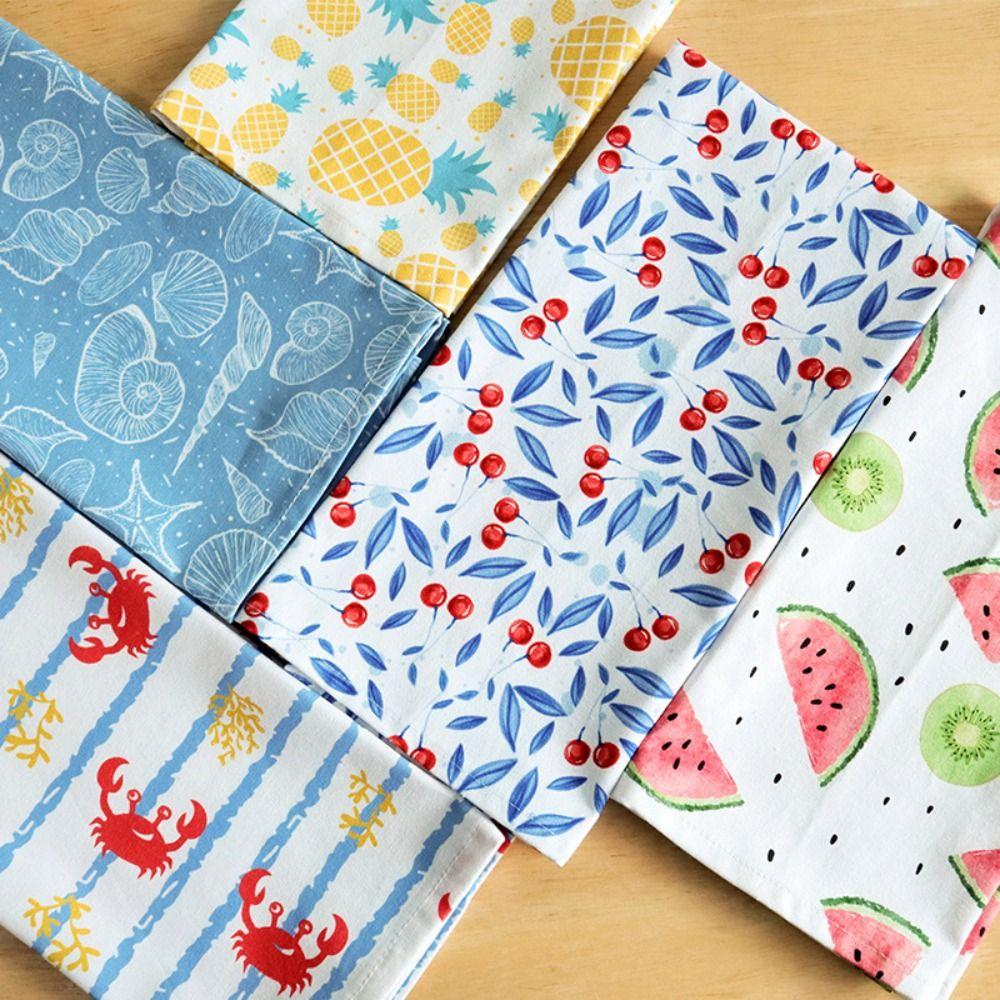 

2Pcs/Set Pastoral Style Printed Cotton Napkin fruit Pattern Table Mat Placemat Table Decoration Style F