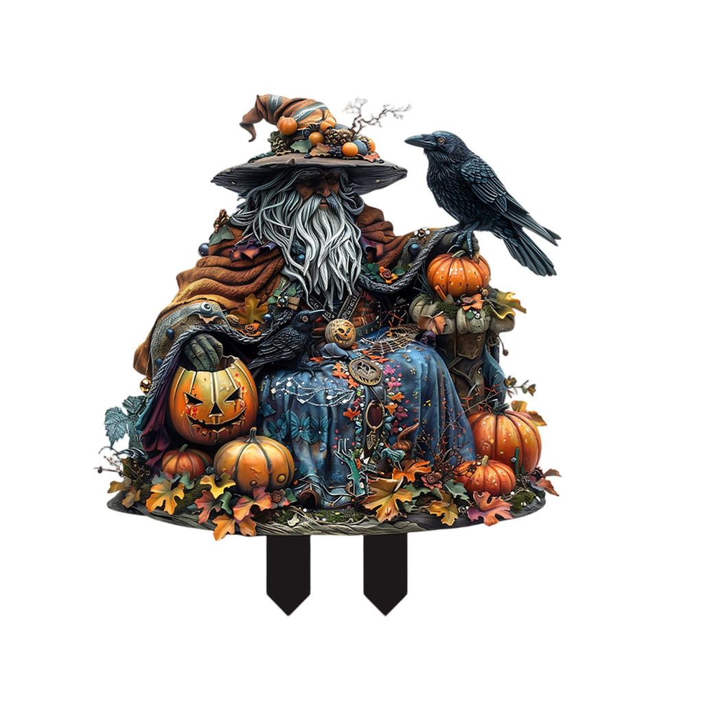 Halloween Lights Outdoor,Halloween Yard Decorations,Halloween Elder Pumpkin Acrylic Decoration Potted Plants Scene Decoration Props Decoration Plaques