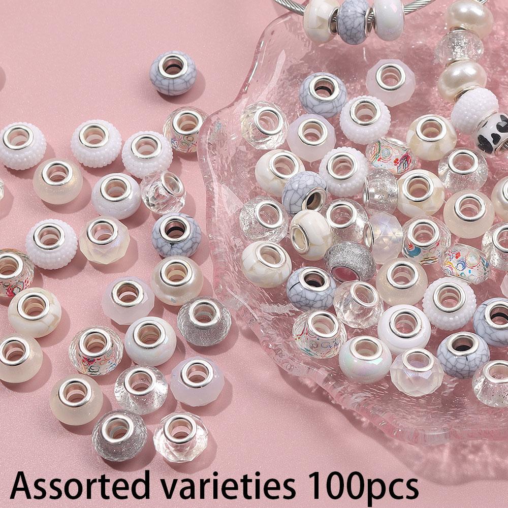 30/50/100pcs large hole bead 14mm European pen bead bracelet jewelry making interval bead pendant operation Christmas bead pen lamp handicraft DIY