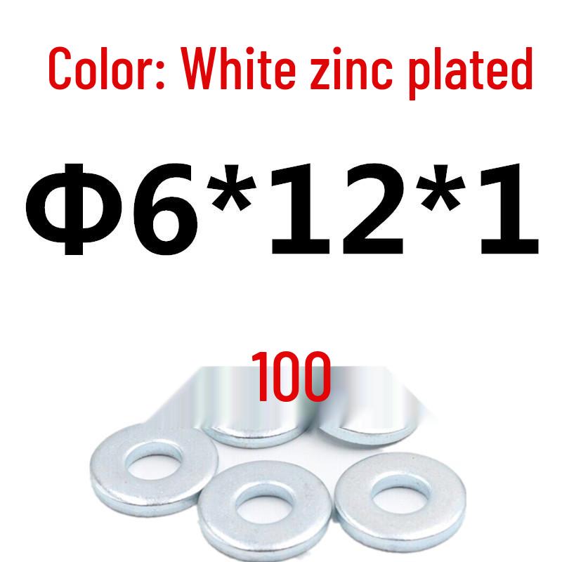 Thickened Galvanized Iron Flat Washer, Large M6/M8 Screw Ring