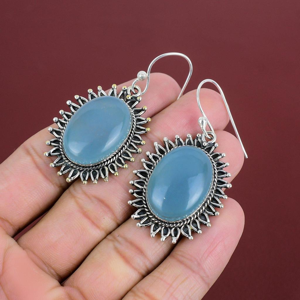 Aquamarine Earring Gemstone Earrings Decent Jewelry 925 Sterling Silver Earring Handmade Earring Aquamarine Jewelry Unique Earring For Gifts
