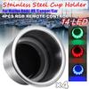 4x Stainless Steel Car Cup Drink Holder 14 LED w/ Remote RGB Lights for Truck RV