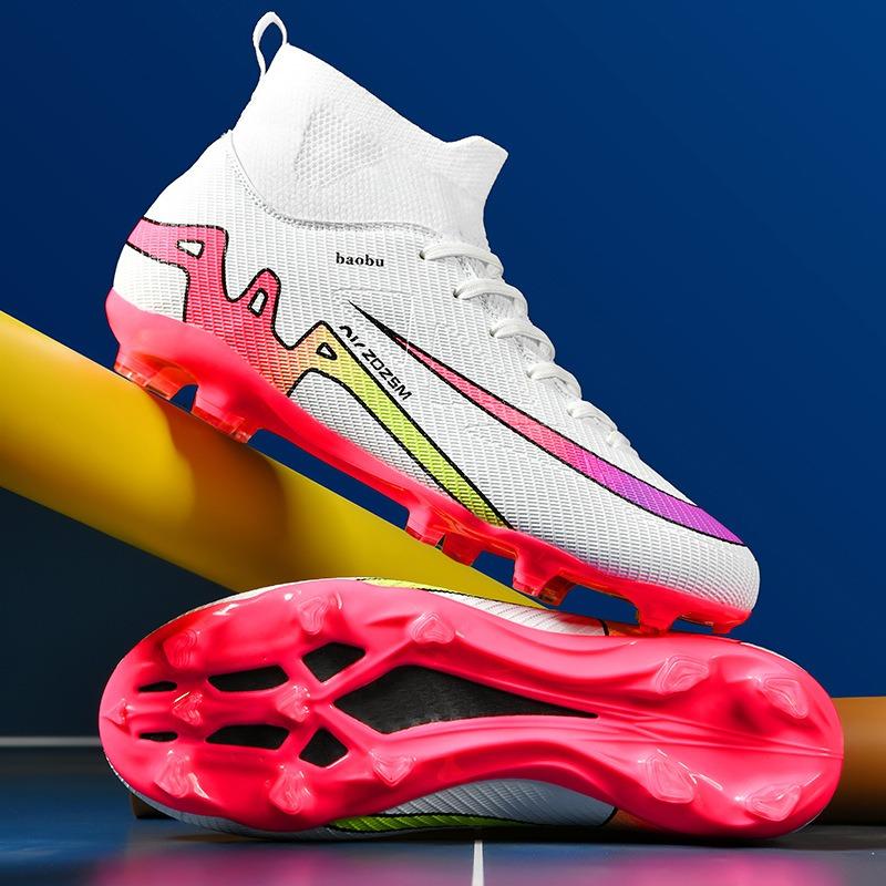 New Thorn Football Shoes Men's and Women's High-top Youth Students FG Long Nails Grass Broken Nails Football Shoes