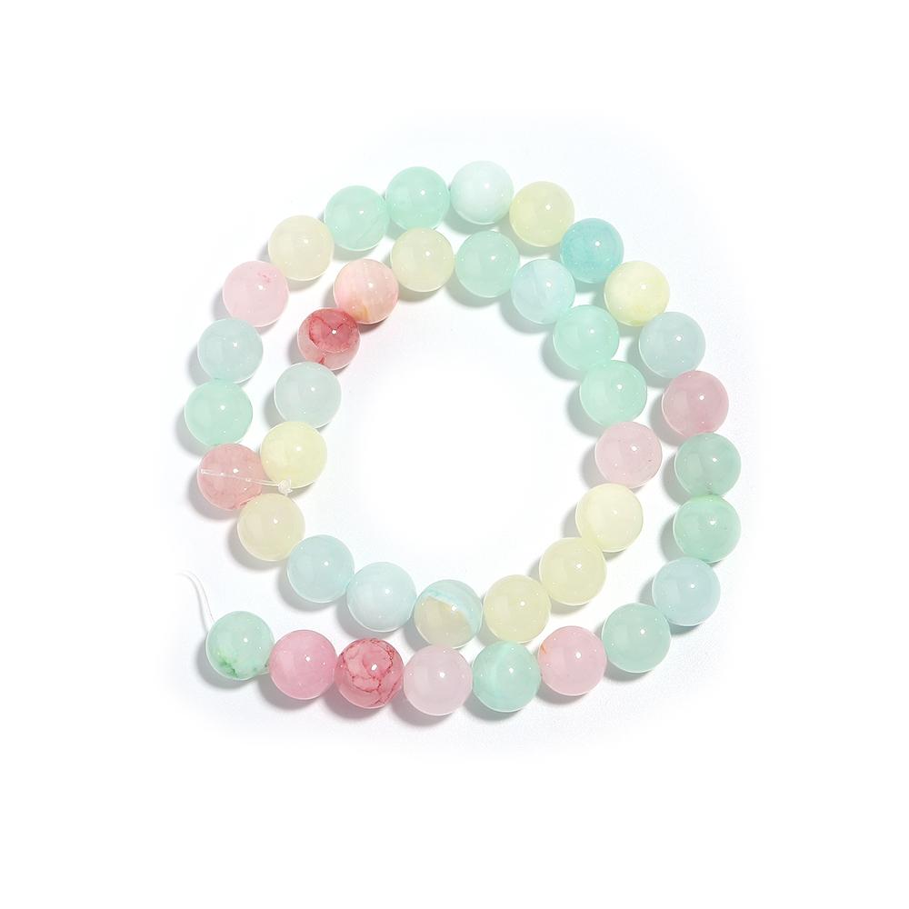 1 Strand 4 6 8 10 12mm Natural Colorful Jades Stone Beads Smooth Round Loose Stone Bead For Jewelry Making DIY Bracelet Necklace