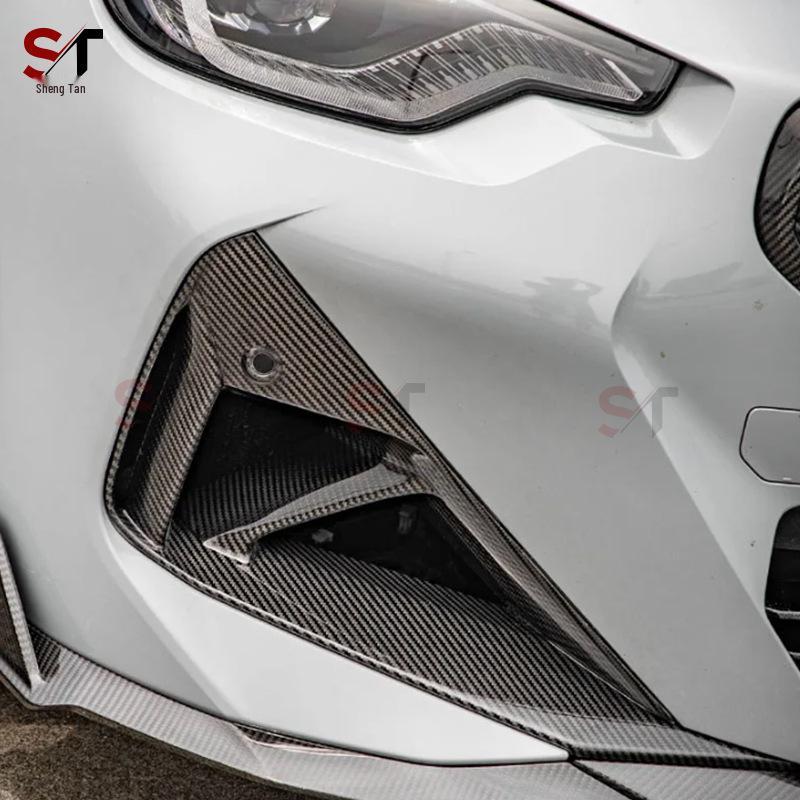 BMW 2 Series G42 M240 Carbon Fiber Front Bumper Air Vents Grille Fog Light Frame Modification