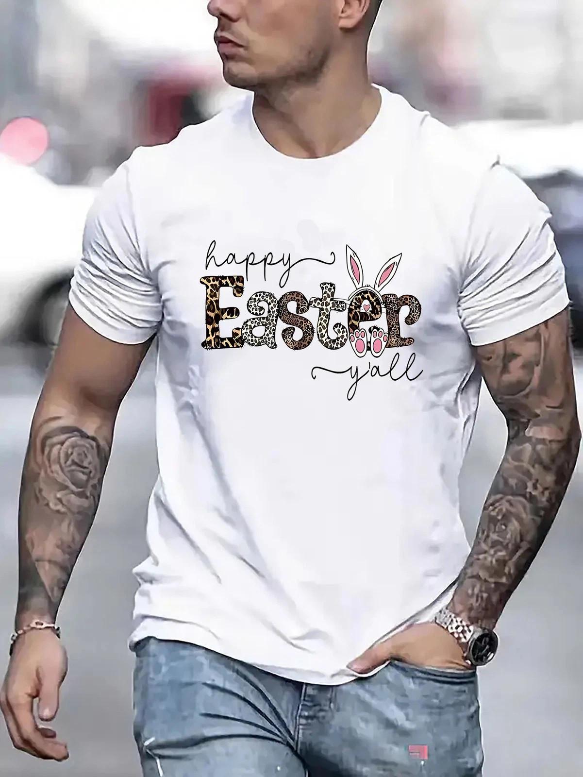 Easter Bunny Graphic T-Shirt Funny Rabbit Spring Holiday Casual Tee Gift Unisex T-Shirt XL
