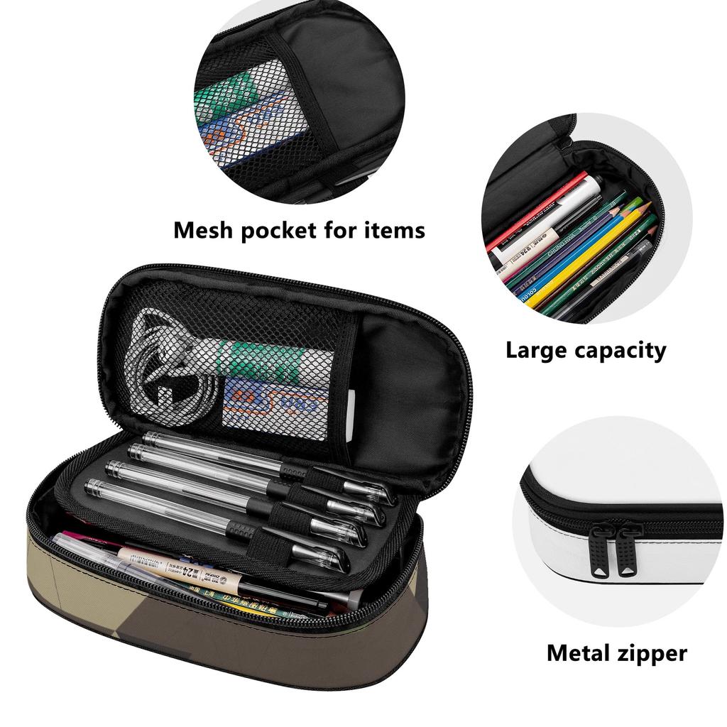Pen Case Organized Storage 300D Polyester Smooth Zipper with Pen Slots Mesh Pocket and Spacious Main Compartment for Classroom Use