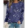 Fashion Women's Crew Neck Long Sleeve 3D Casual Color Printing Casual Long Sleeve T-Shirt