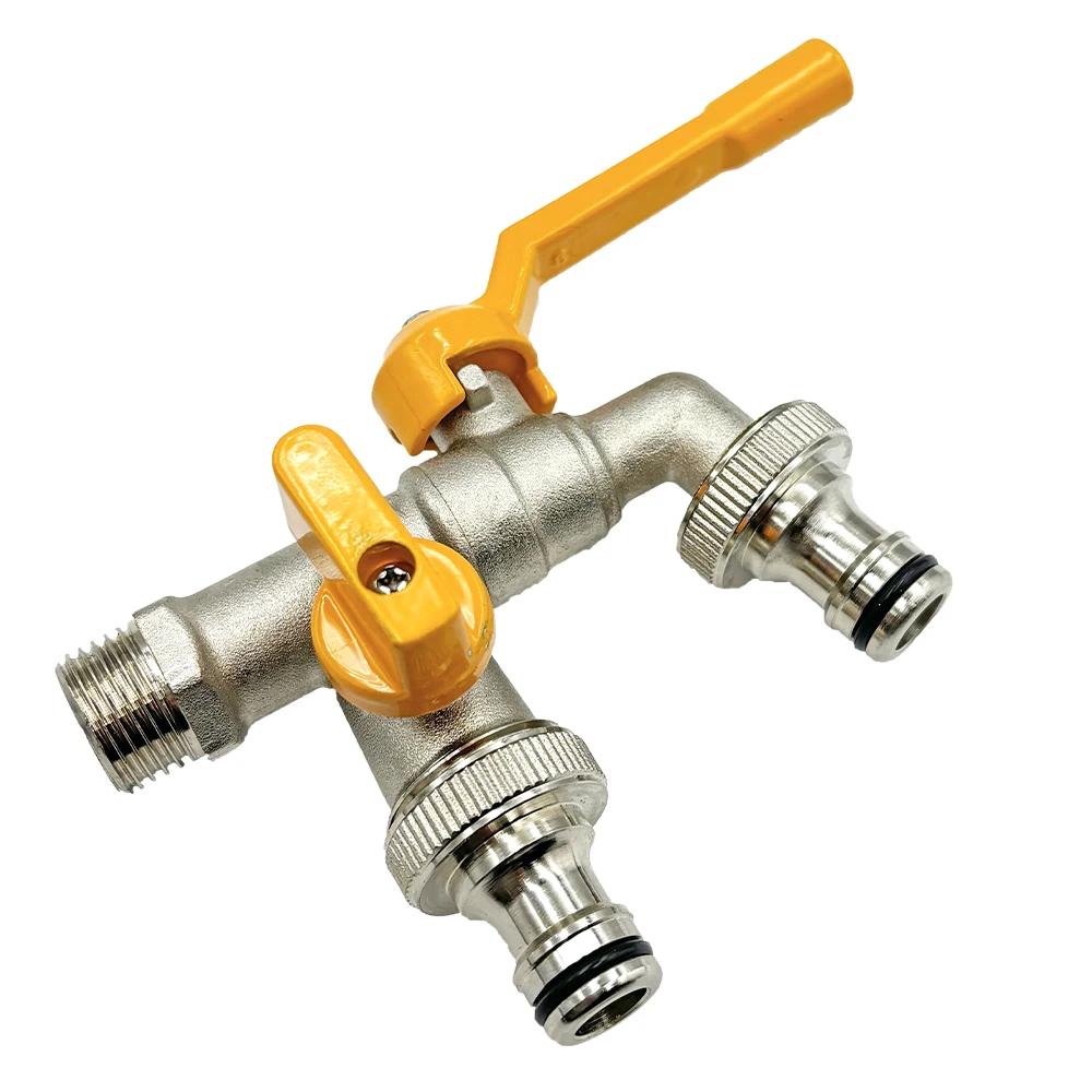 Garden Hose Brass Faucet Adapter 1/2" - Suitable for IBC Tanks, Irrigation Fittings, Reliable Ball Valve Replacement Accessories