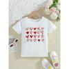 Red Love Hearts Printed T Shirt Girls Valentine'S Day Gift T-Shirt Kawaii Kids Clothes Summer Short Sleeve Black White Shirt