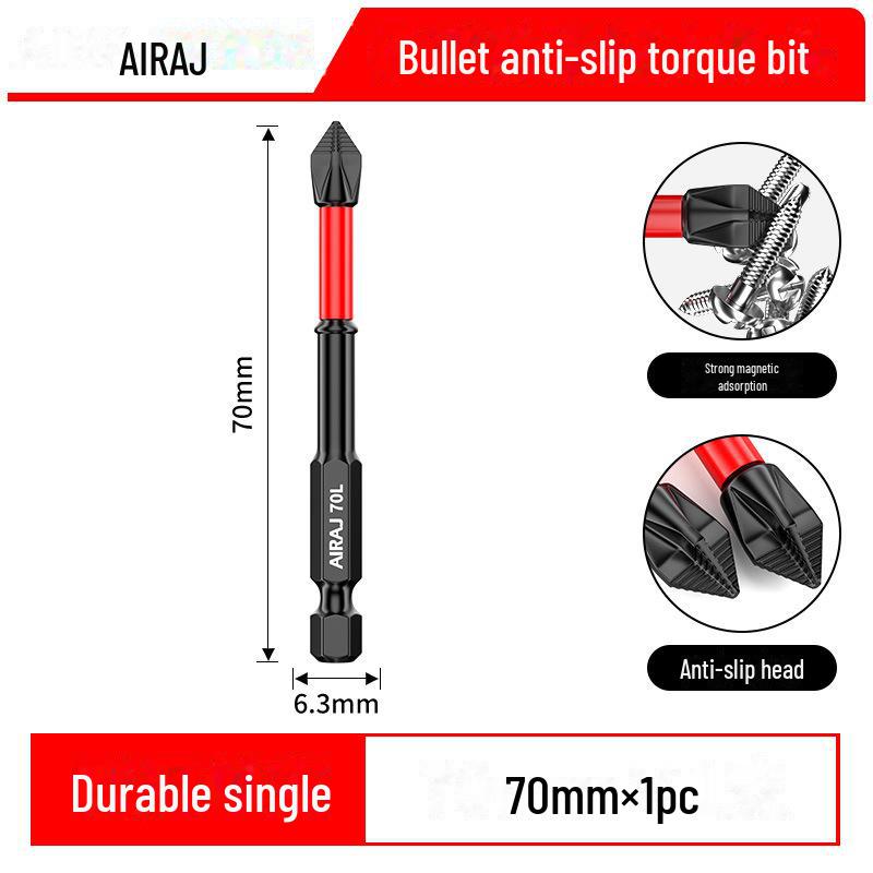 Magnetischer Kreuzschraubendreherkopf aus Wolframstahl, rutschfest, schlagfest, elektrisches Handwerkzeug mit hoher Härte