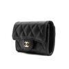 Chanel Classic Gold Buckle Flap Quilted Grainy Leather Wallet Women Wallet Black AP0214-Y01864-C3906