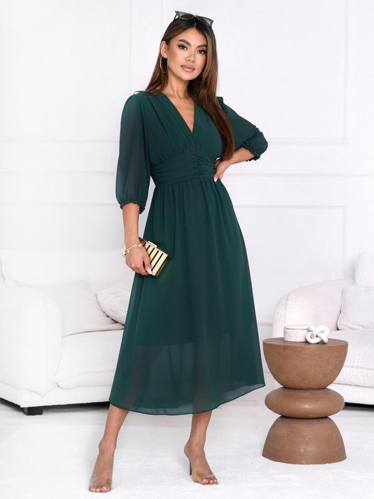 2025TEMU Autumn Elegant High Waist Swing Dress PJ0264