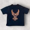 Vintage 90s Harley Davidson Orange Eagle Black T Shirt Boxy Fits Medium/Large Unisex T-Shirt