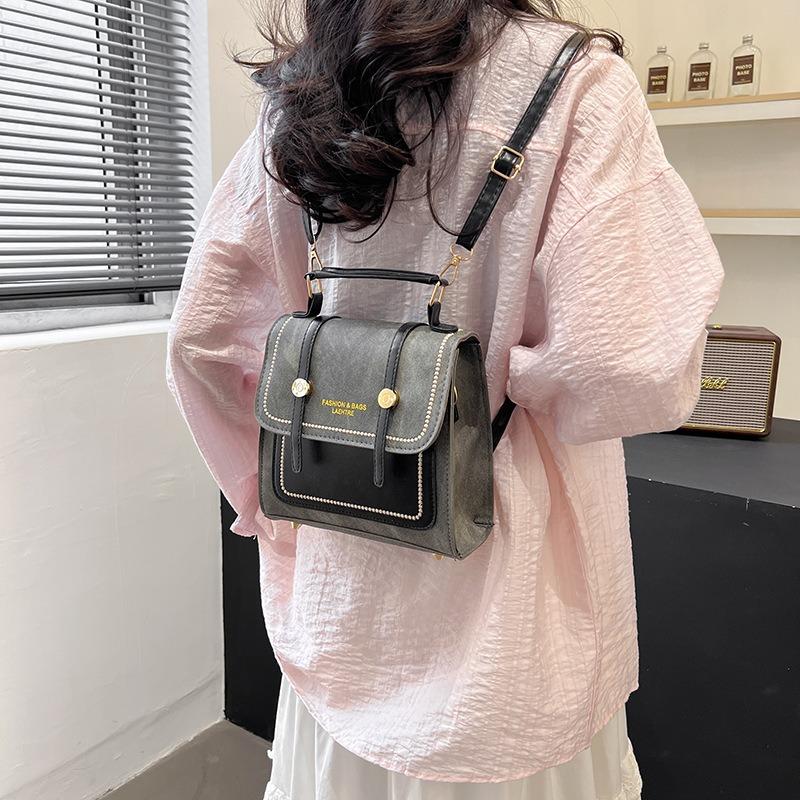 Vintage New College Backpack Student Class Commute Out Versatile Shoulder Bag Women