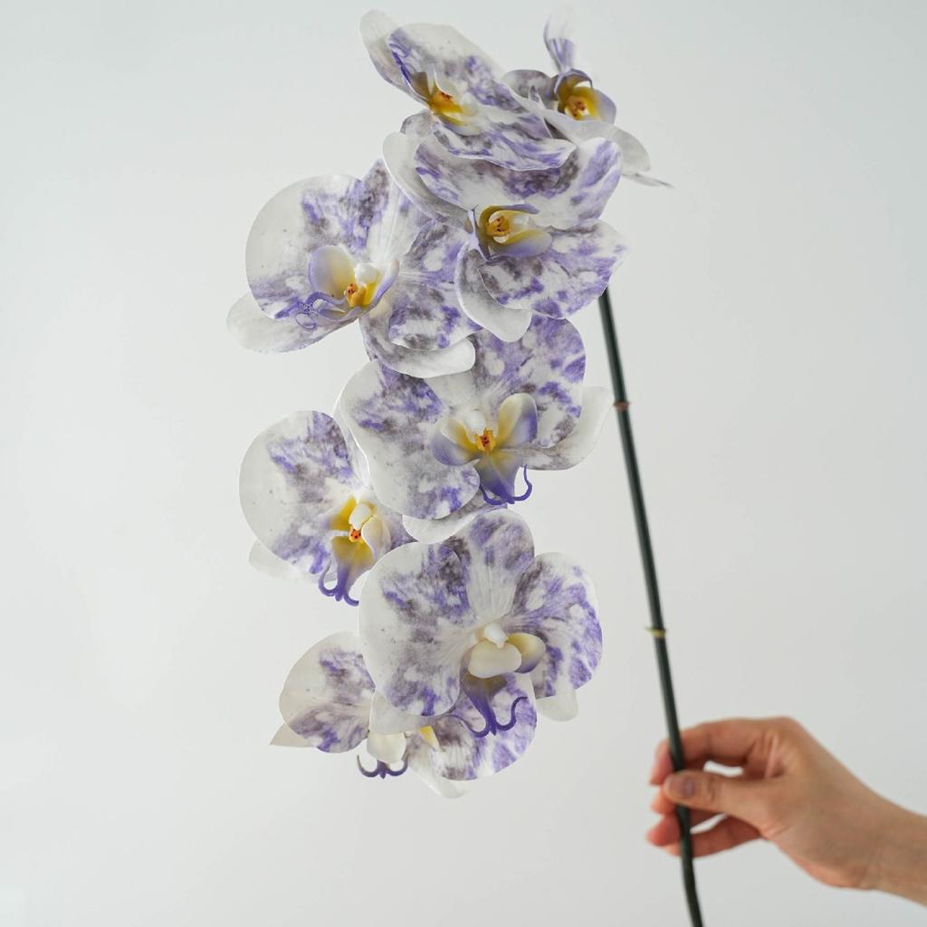 High Quality Luxury Flowers Latex 8 Heads Butterfly Orchids Artificial Real Touch Phalaenopsis Orchid Wedding Decor