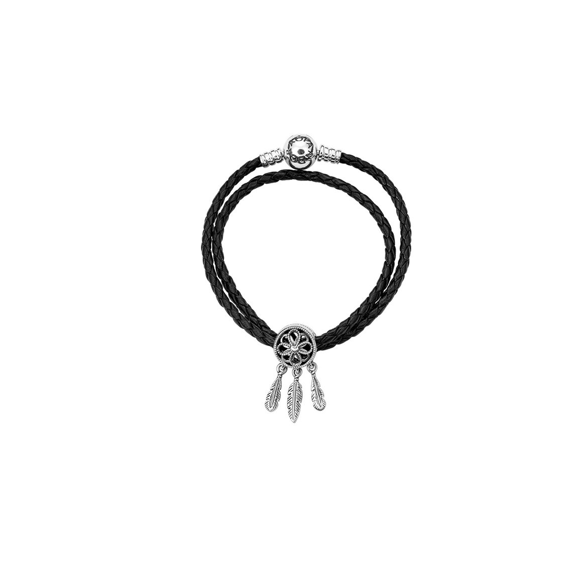 Pandora Dreamcatcher Decoration 925 Silver Bracelet Women bracelet Black ZT-0666 38