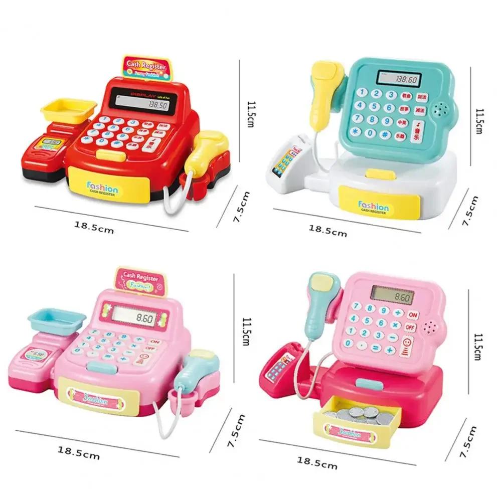 Children'S Mini Cash Register With Scanner Fruit Set Supermarket Play House Game Lights Sound Kids Toys Boy Girl Christmas Gifts