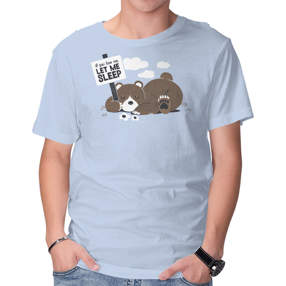 Unisex Crew Neck T-Shirt If You Love Me Let Me Sleep Graphic Short Sleeve Casual Tee XS