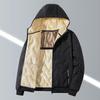 Warme Kapuzenjacke aus ultraschallgedämmtem Samt mit Graphen-Futter für Männer mittleren und jüngeren Alters, gefüttert mit dicker Wolle, ideal für Outdoor-Sportarten, aus Lammwolle und Baumwolle