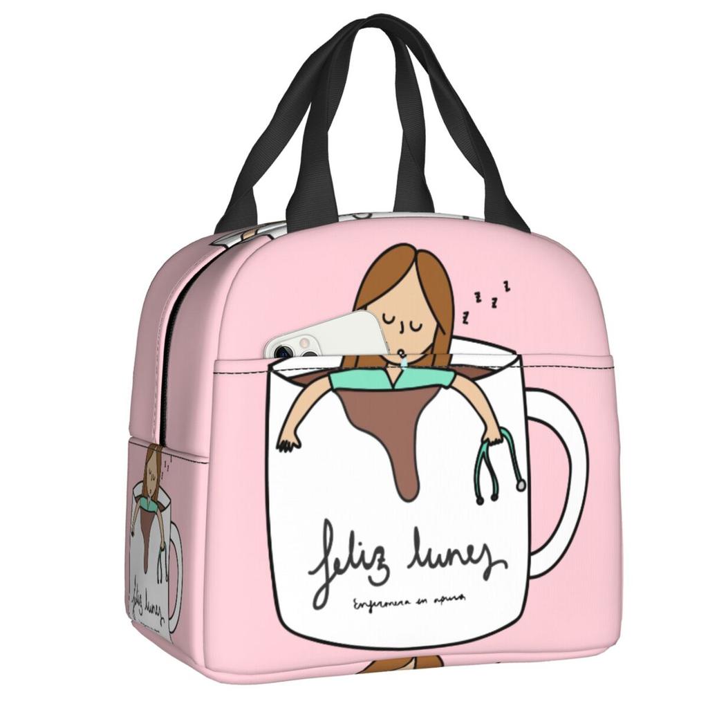 Bolsa de Almuerzo Térmica Aislada Personalizada Enfermera En Apuros Doctor Enfermera Salud Médica para Mujeres Refrigerador Portátil Fiambrera Térmica Escuela