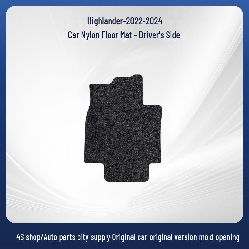 Black Nylon Floor Mats for 2022-2024 Toyota Highlander - Dirt-Resistant Car Interior Accessories