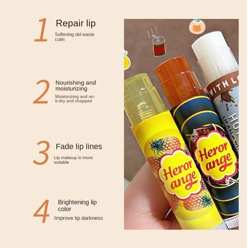 HER ORANGE Barilla Lollipop Flavored Lip Balm Cocoa Lip Mask Nourishing Moisturizing Hydration Lightening Lip Lines Men and Women Lip Balm