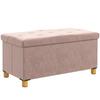 Faltbare Aufbewahrungsbank am Fußende Volumen 67 L Tragfähigkeit 120 kg mit Deckel 76L x 38B x 38H cm Rosa