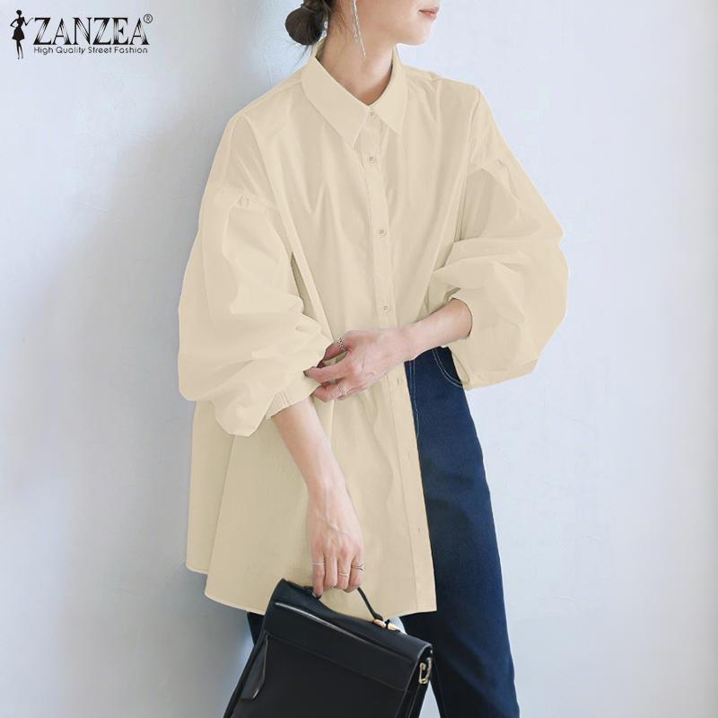 ZANZEA Women Turn Down Collar Loose Long Sleeve Button Blouse