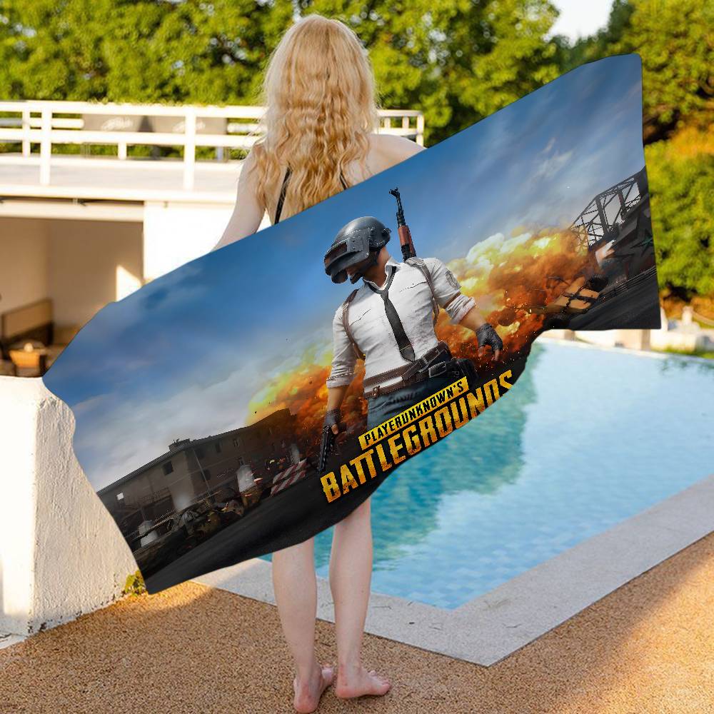 Asciugamano da Spiaggia in Microfibra per Tiro Sportivo Competitivo Tattico P-Pubg Assorbente Asciugatura Rapida per Resort Balneari Arrampicata in Montagna